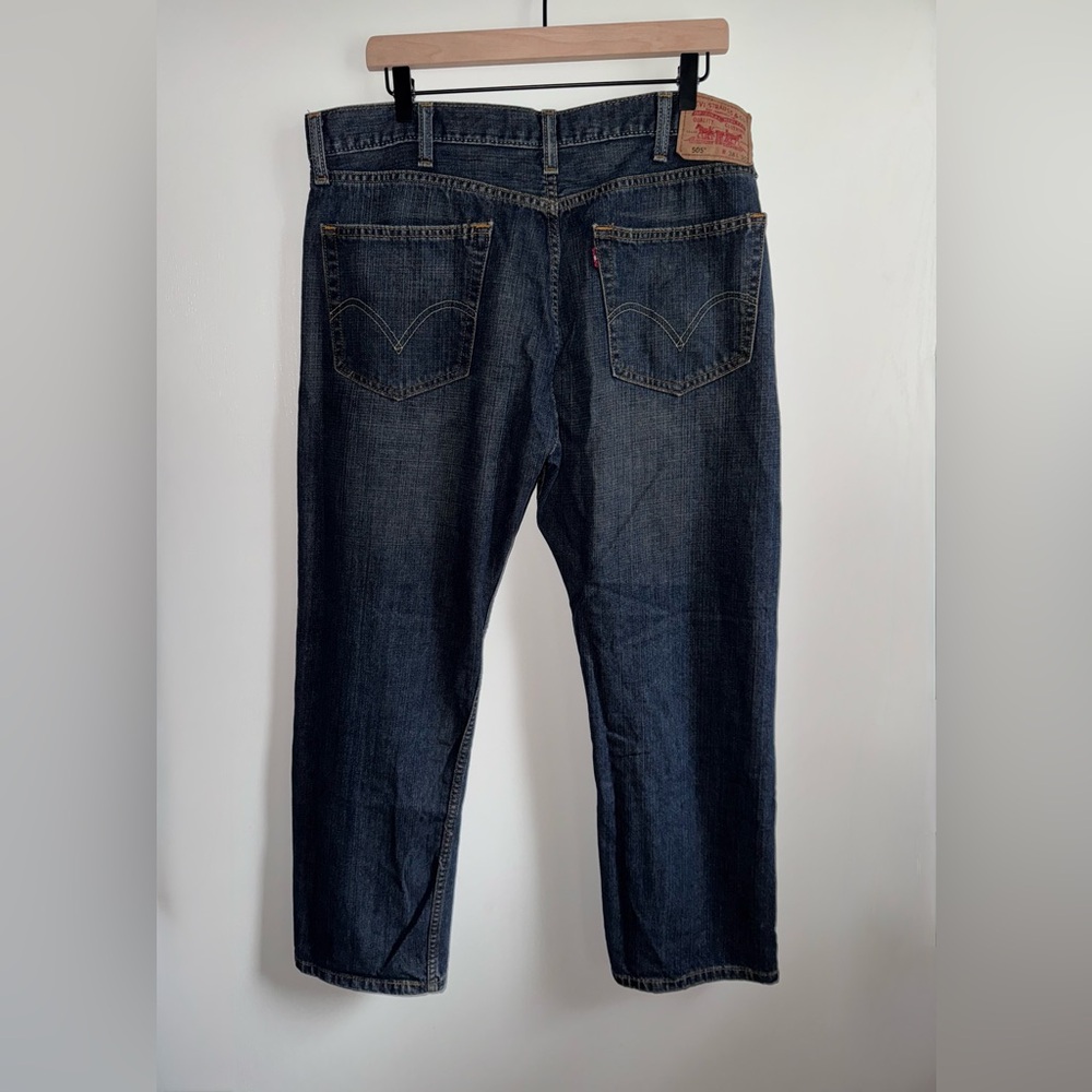Levi’s 505 Denim Jean Pant Straight Fit Men Size 38 X 30 Dark Blue Cotton